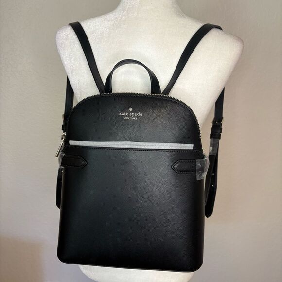 Kate Spade Dome Backpack. Black Saffiano Leather. New With Tags!!! - Picture 1 of 13
